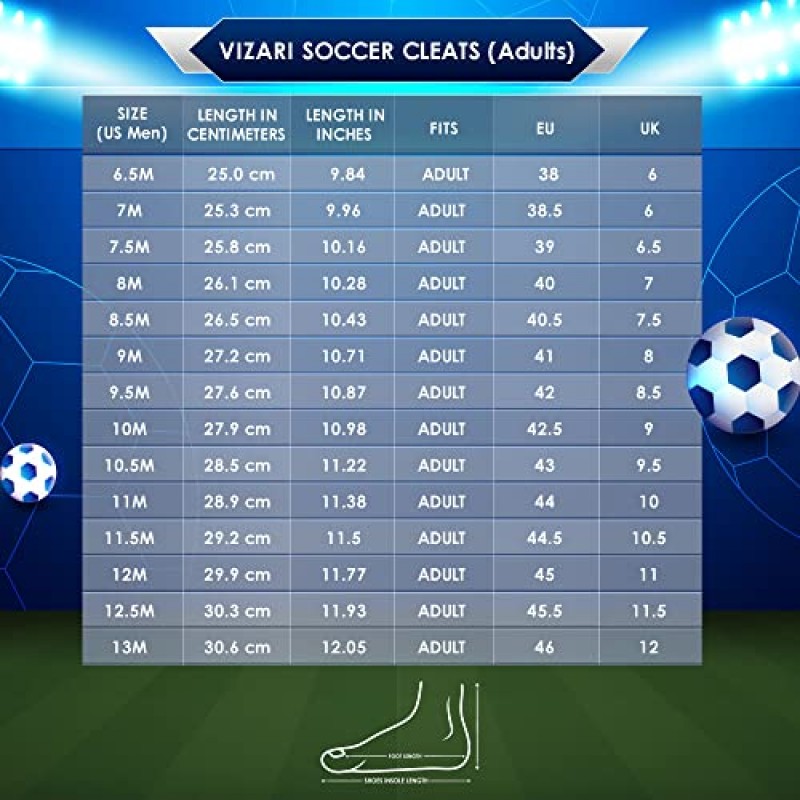 Vizari 남성용 발렌시아 FG 펌 그라운드 축구화/청소년 및 성인용 스파이크화