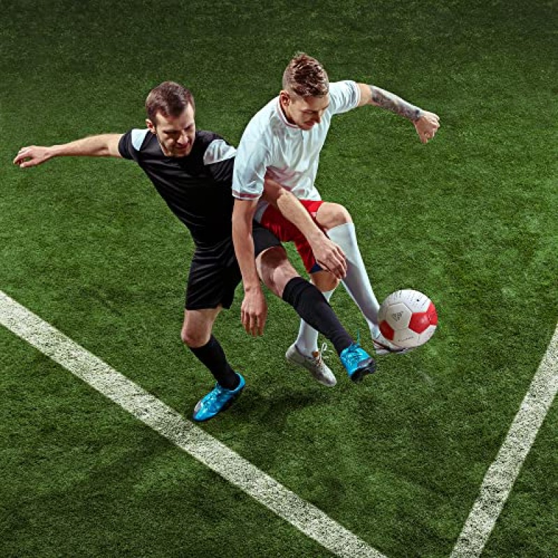 플린 써모 본디드 프로 사이즈 5 축구공. 프로 게임을 위한 고성능 축구. FIFA 볼 사양에 맞게 내구성이 향상되었습니다. 펌프와 가방을 갖춘 현대적인 디자인의 축구공.