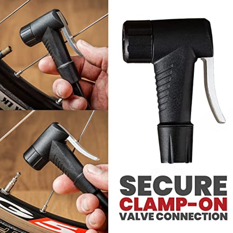 PRO BIKE TOOL 자전거 바닥 펌프 - 최대 160 PSI / 11 Bar 압력 게이지가 있는 자전거 펌프 - 자전거 타이어용 휴대용 공기 펌프(프레스타 및 슈레이더 밸브) - MTB 및 로드 자전거, 농구용 볼 펌프