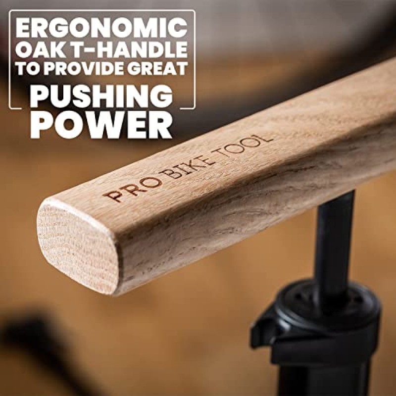 PRO BIKE TOOL 자전거 바닥 펌프 - 최대 160 PSI / 11 Bar 압력 게이지가 있는 자전거 펌프 - 자전거 타이어용 휴대용 공기 펌프(프레스타 및 슈레이더 밸브) - MTB 및 로드 자전거, 농구용 볼 펌프