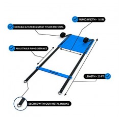 STUHOO 민첩성 사다리, 어린이를 위한 축구 훈련 장비, 청소년을 위한 축구 훈련 장비, 속도 민첩성 훈련 장비, 속도 사다리, 훈련용 축구 장비, 축구 사다리 및 콘
