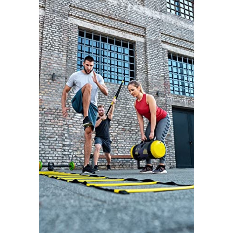 LYKAN FIT 20피트 민첩성 사다리 속도 훈련 장비, 접이식 축구 풋워크 축구 운동 훈련 풋워크 축구 장비용 운동 사다리