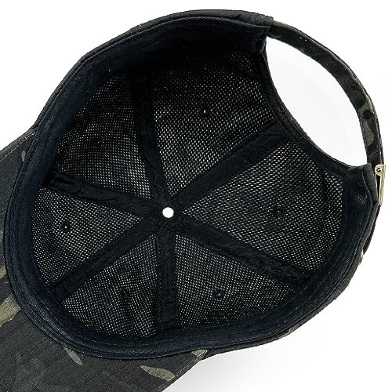 Loneshark Mens Camo 야구 모자 (미국 국기 버클 포함) 미국 전술 운영자 애국 모자 미 육군 군사 OCP 공 모자