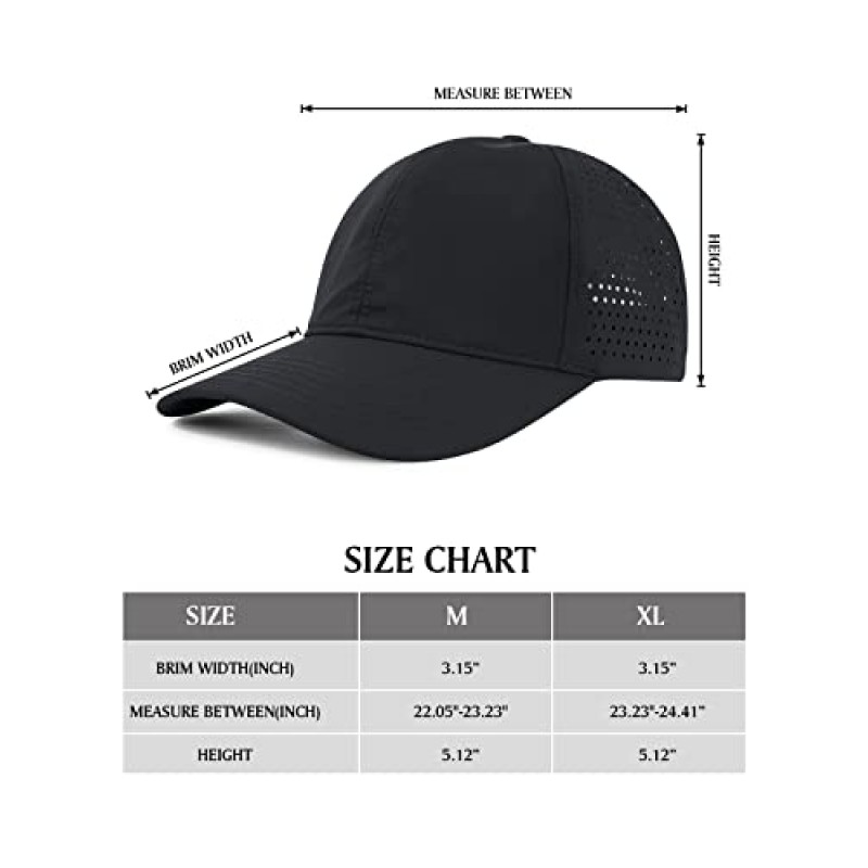 여자의 빠른 건조 야구 모자 방수 야구 모자 태양 보호를위한 조정 가능한 통기성 메쉬 러닝 모자