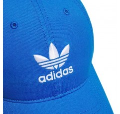 adidas Originals 여성용 릴렉스핏 조절 가능한 스트랩백 캡, 브라이트블루/화이트, 원 사이즈