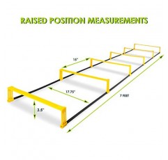 ProsourceFit 풋워크, 축구 및 축구용 6개의 접이식 장애물이 있는 향상된 속도 및 민첩성 사다리 높은 훈련 운동 장비