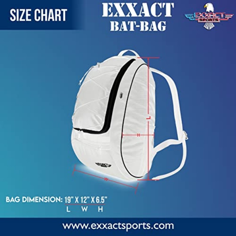 Exxact 스포츠 야구 방망이 가방 - 여아용 소프트볼 가방, 남학생용 야구 백팩, 신발 수납칸과 울타리 후크가 있는 T-볼 장비, 장갑, 헬멧 및 배트 고정 - 게임 데이에 딱 맞습니다.