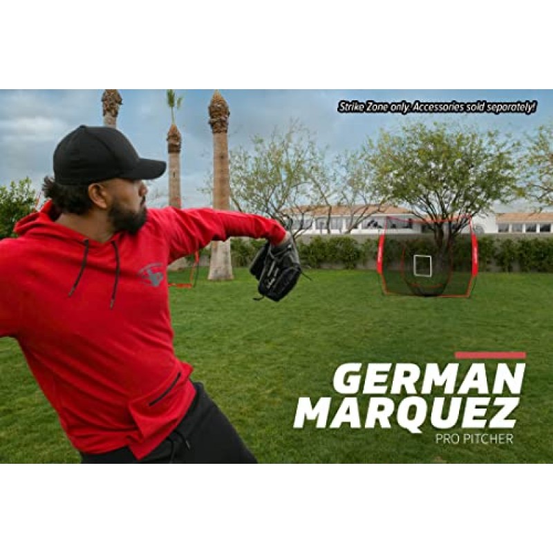 PowerNet German Marquez Strike Zone 부착 전용 | 7x7 Net용 | 피칭 훈련 및 위치 정확도 작업 | 솔로 또는 팀 투수 훈련 보조 | 스트라이크 또는 볼 위치에 대한 즉각적인 피드백