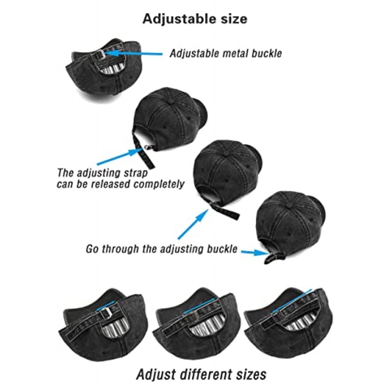 AOSMI 3 팩 빈티지 씻어 면화 조정 가능한 야구 모자 남성 여성을위한 구조화되지 않은 로우 프로파일 아빠 모자