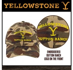 Yellowstone 아빠 모자, Dutton Ranch 곡선형 챙이 있는 조절 가능한 야구 모자