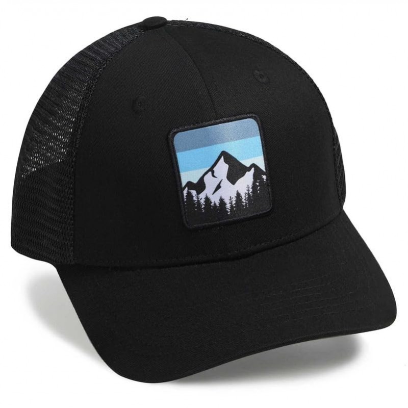 Mountains Sky Trucker 모자, 남성용 여성용 메쉬 야외 모자, 조절 가능한 스냅백 야구 모자