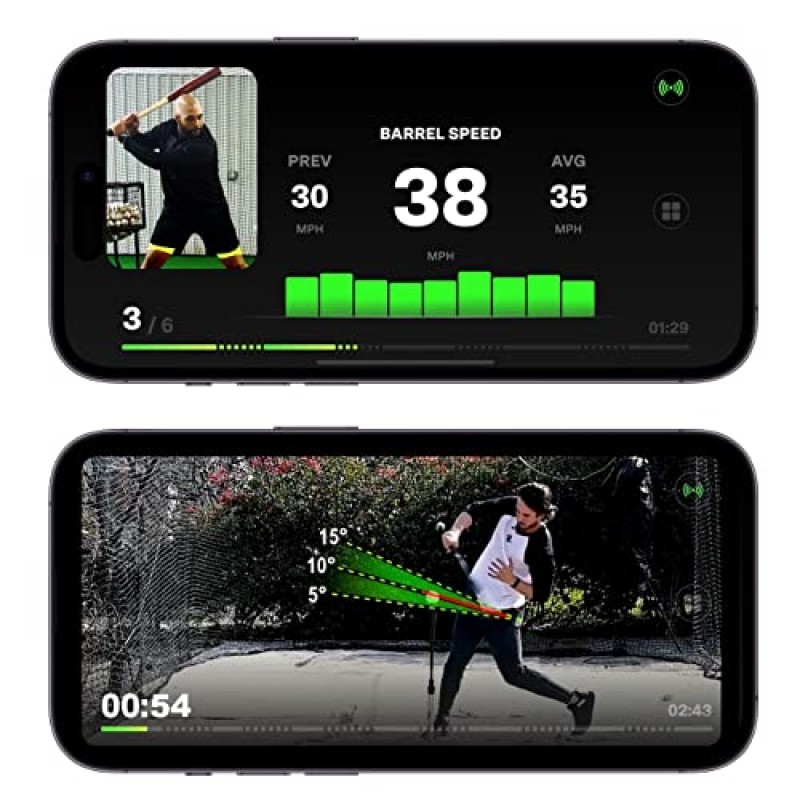 야구 및 소프트볼용 무료 1년 멤버십이 포함된 Diamond Kinetics SwingTracker 배트 센서