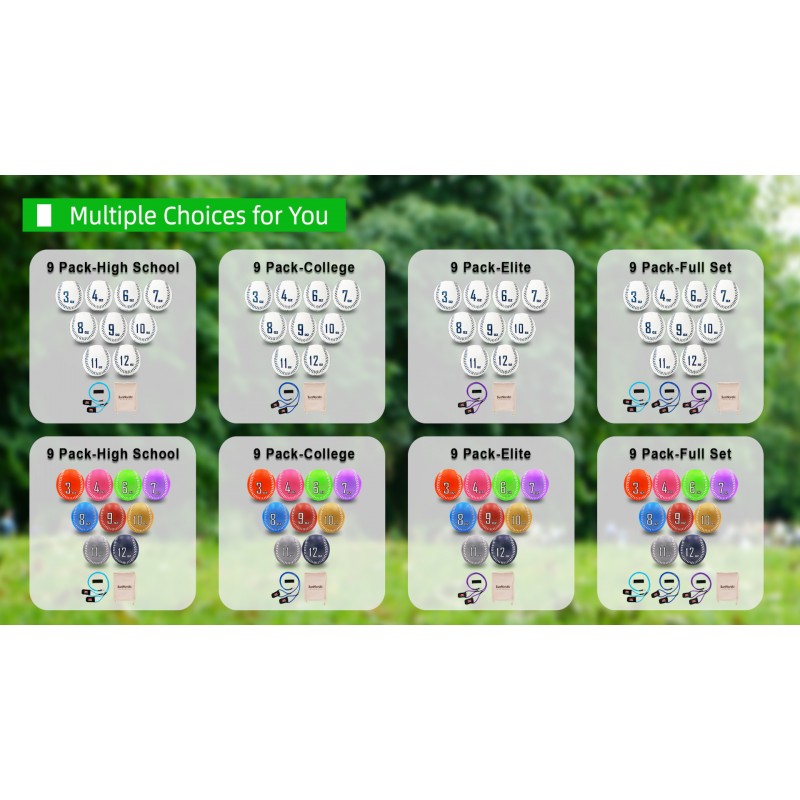 SunNordic 9팩 가중 야구 세트, 투구용 25/35/50파운드 저항 팔 관리 밴드가 포함된 프리미엄 합성 가죽 야구, 타격 연습, 모든 기술 수준을 위한 야구 가중 공