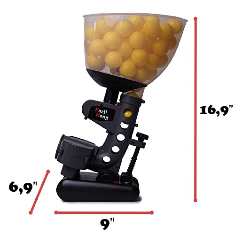 Furlihong 692BH 야구 투수 기계, 시력 및 타격 정확도 향상을 위해 탁구 크기 훈련 공 사용, 배터리 또는 AC 전원으로 구동, 공 60개 포함