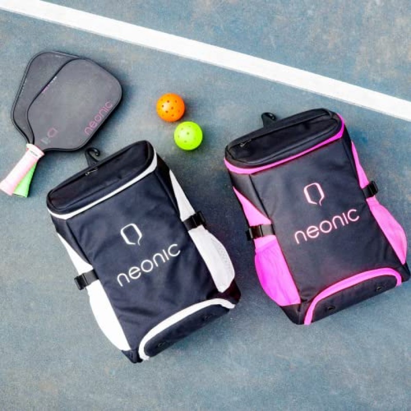 Neonic Pickleball 배낭, 신발 칸이 있는 Pickleball 가방, 대형 측면 병 홀더, 남성 여성용 여행 배낭