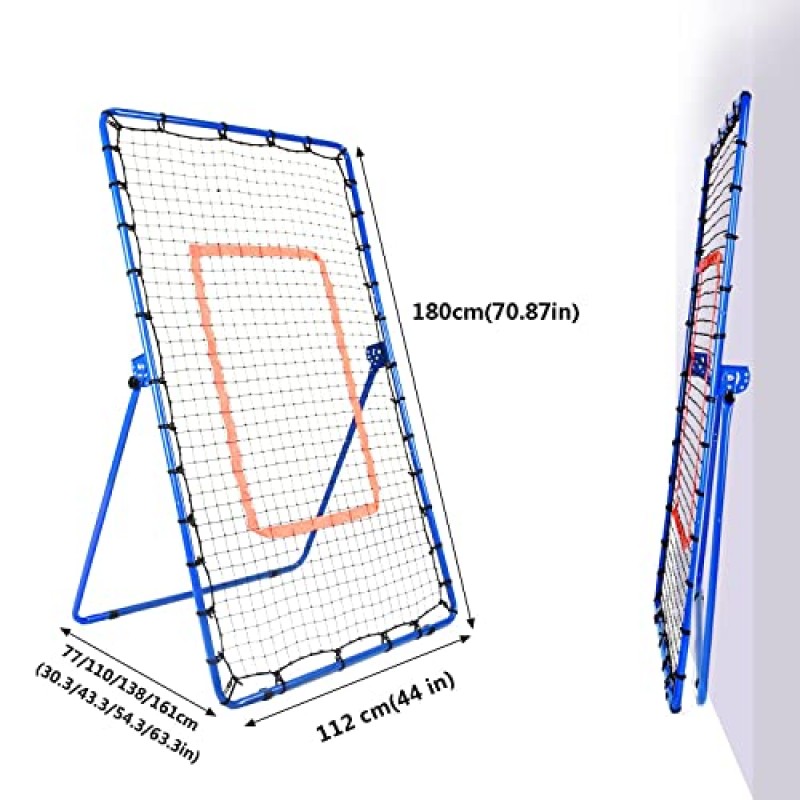 DRM 야구 리바운드 네트 - 더 큰 야구 피칭 네트 - 야구 소프트볼 리바운드 - 어린이 및 성인을 위한 리바운드 트레이너 - 투수 던지기 연습 트레이너
