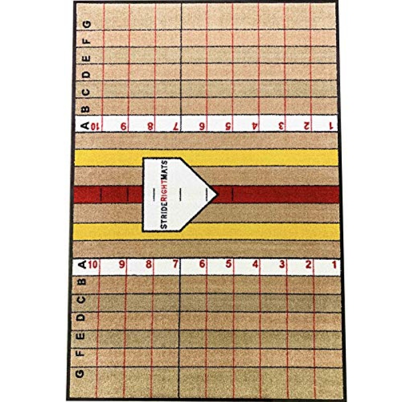 야구 소프트볼 타격 타격 매트 | 이중 목적 교육 설정, 자세, 보폭 및 스윙 훈련 및 타격 매트 | 고급 타자 | 보폭 오른쪽 매트