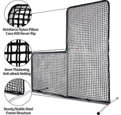 Kapler L 스크린 야구 피칭 스크린, 7X7FT 야구 소프트볼 투수 안전 보호 L 스크린.