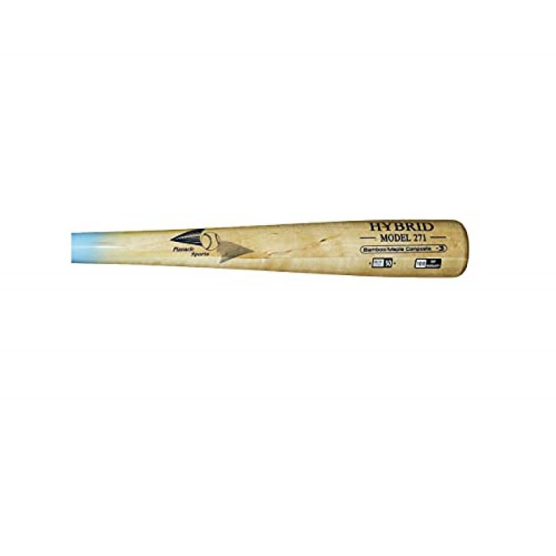 BAMBOOBAT by Pinnacle Sports Equipment INC. 성인용 단풍나무/대나무 하이브리드 야구 배트, 흰색 손잡이/네이비 배럴 243 엔드 로드, 31