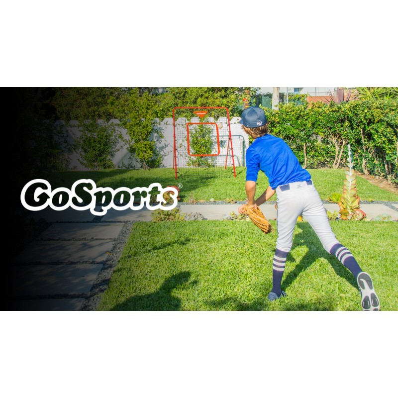 GoSports 6피트 x 3.5피트 야구 및 소프트볼 피칭 및 수비 리바운더 트레이너 - 조정 가능한 각도 피치백 리턴 네트 - 연습용 땅볼, 팝 플라이, 라인 드라이브