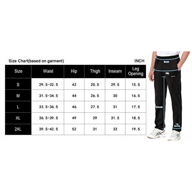 Clothin Mens 운동 운동 바지 스포츠 운동 여행, 빠른 건조, 신축성을 위한 신축성 있는 허리 조임 바지