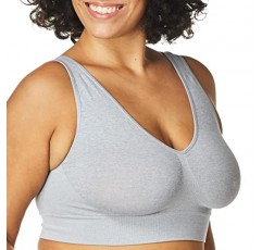 Hanes Womens Wireless Bra, 풀 커버리지 풀오버 스트레치 니트 브라, 스무딩 티셔츠 브라