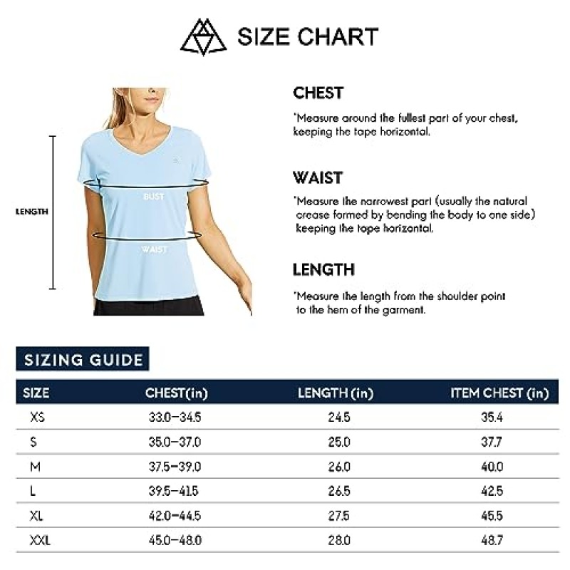 Haimont 여성용 퀵 드라이 반소매 티셔츠 V 넥 UPF 50+ 탑 운동 운동용 피트니스 달리기, 모이스처 위칭