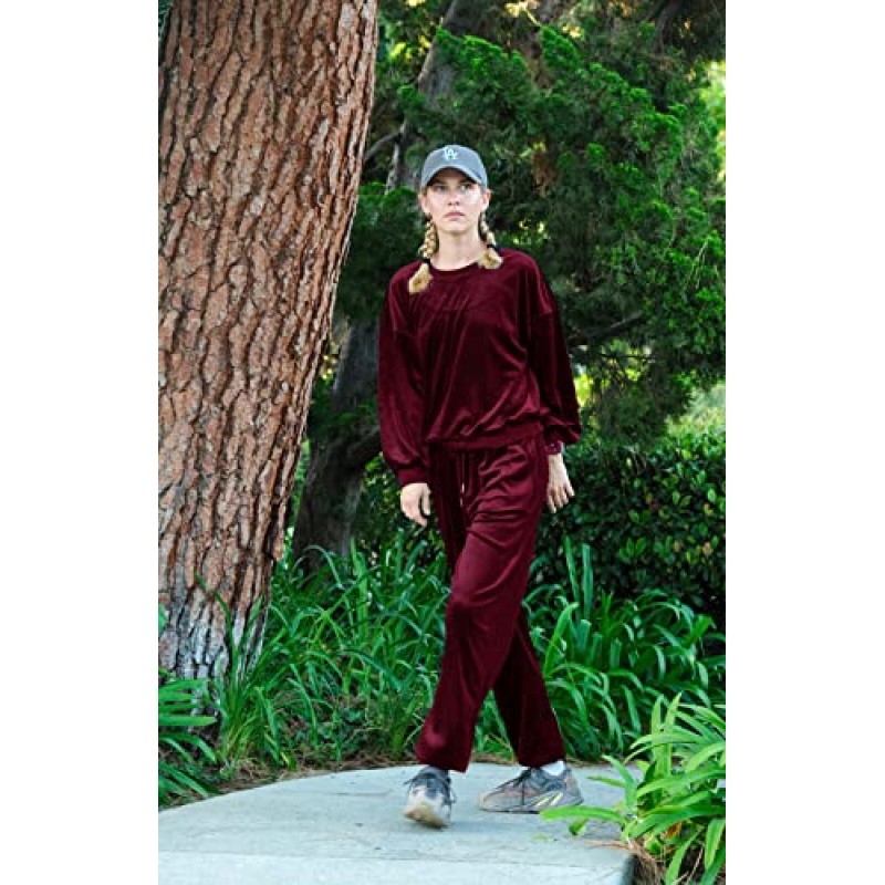 Beyove Women Velour Sweatsuits 2 Piece Tracksuit 세트 (포켓 포함) 스웨트 & 트레이닝 복 레저 조깅 의상 S-XXL