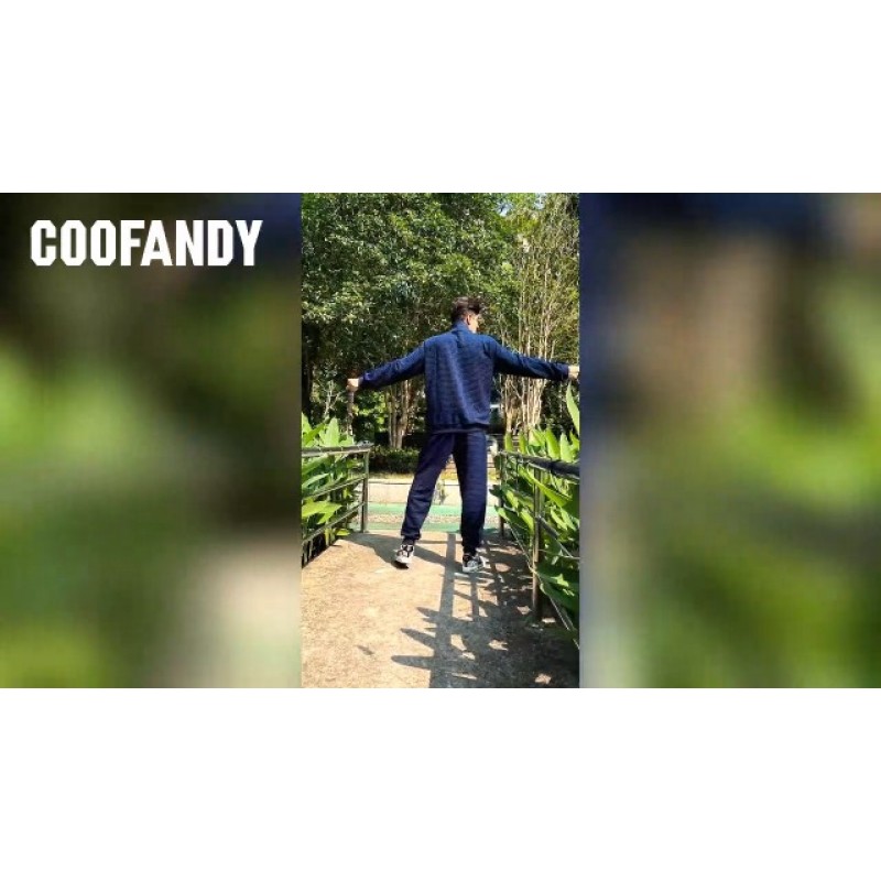 COOFANDY 남성용 운동복 2 피스 쿼터 지퍼 운동복 운동 격자 무늬 자카드 조깅 슈트 세트