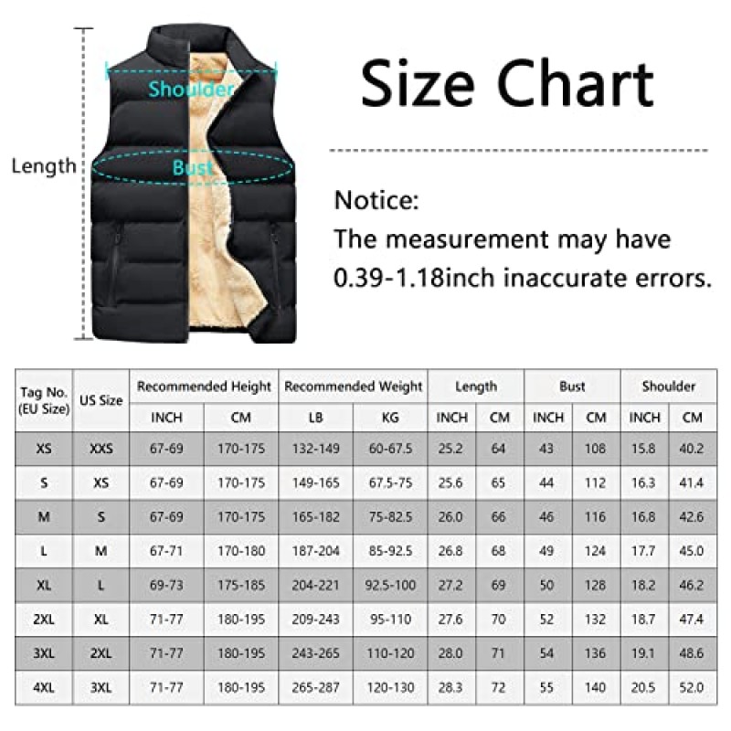 Maeau Mens 야외 패딩 조끼 겨울 양털 방풍 자켓 따뜻한 퍼퍼 다운 코트 캐주얼 Thicken Gilet Outerwear