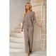 Linsery Womens 2 Piece 복장 원 숄더 니트 스웨터 풀오버 와이드 레그 팬츠 세트 Sweatsuit Tracksuit