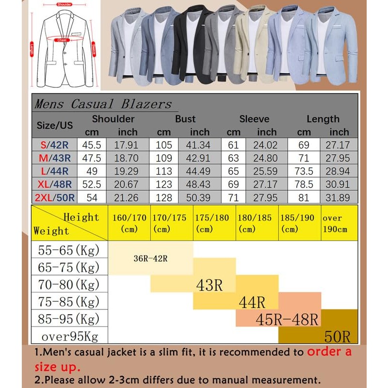 남성 캐주얼 블레이저 1 버튼 슬림핏 정장 재킷 경량 스포츠 코트 세련된 노치 라펠 블레이저