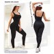 TrainingGirl 여자 원피스 운동 점프 슈트 스퀘어 넥 탱크 탑 롬퍼 골지 민소매 운동 Unitard Yoga Bodycon