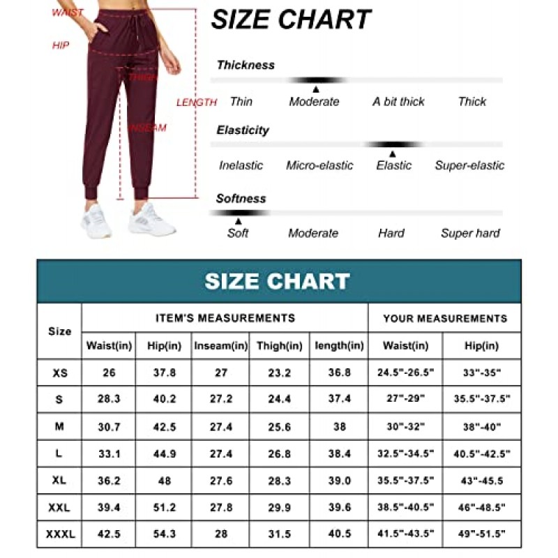 Libin 여성용 조깅 바지 포켓이 있는 경량 러닝 트레이닝 복 운동, 라운지용 운동 테이퍼 캐주얼 바지