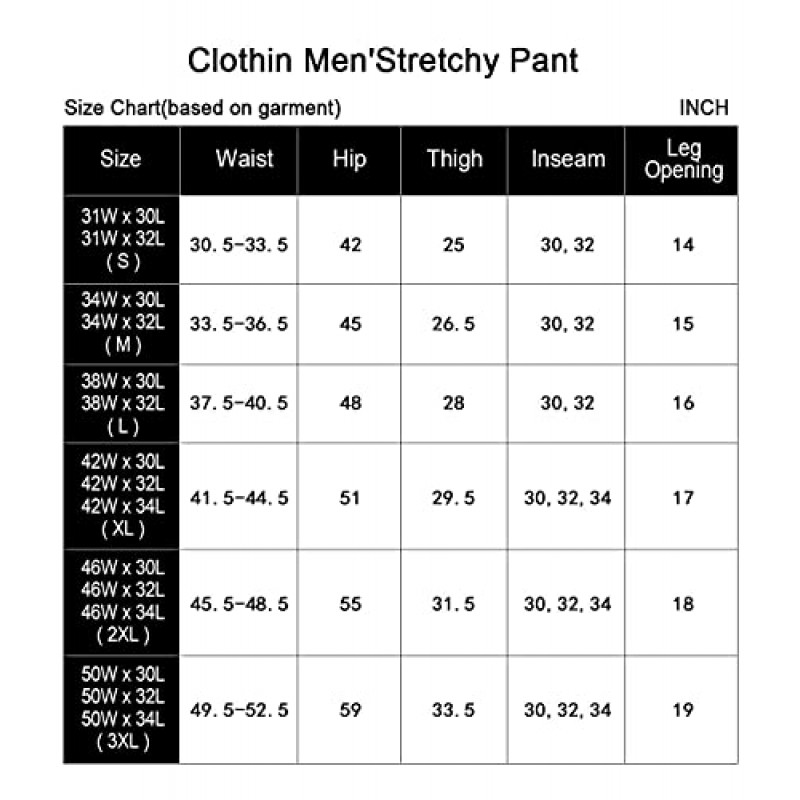 Clothin 남성용 신축성 있는 허리 여행용 바지 신축성 있는 경량 바지 멀티 포켓 빠른 드라이 통기성
