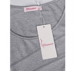 Misswor Womens 반팔 운동 탑 요가 Activewear 셔츠