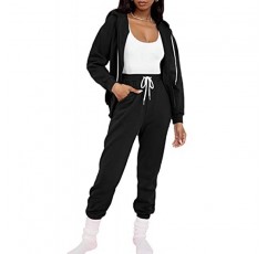 Fixmatti Womens Tracksuit Zip Up 까마귀 스웨트슈트 2피스 조깅 세트(포켓 포함)