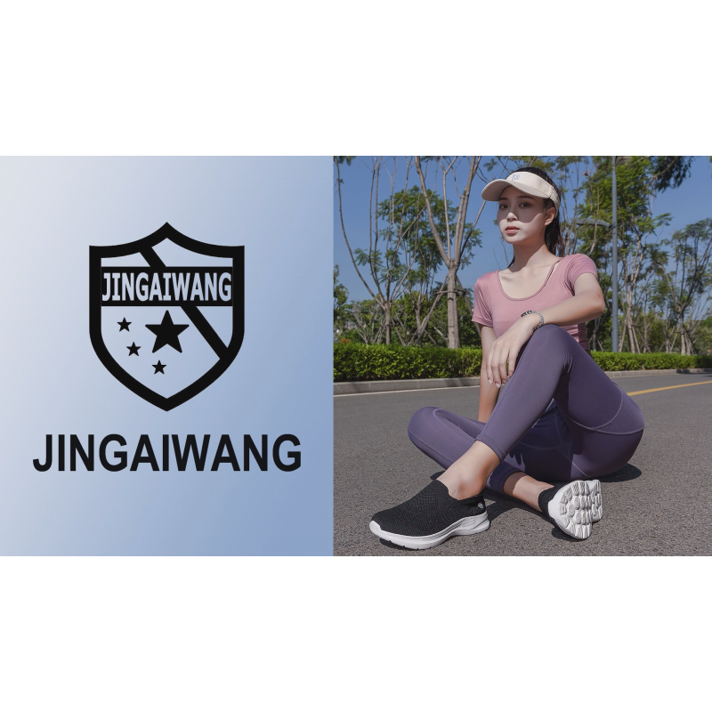 JINGAIWANG 여성 신발 메쉬 워킹 통기성 컴포트 슬립 온 야외 신발 미끄럼 방지 가벼운 레저