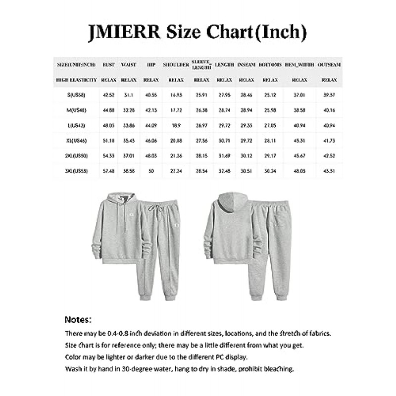 JMIERR 남성용 2피스 의상 까마귀 스웨터 트랙수트 & 조깅 스선팬츠 스웨트슈트 세트