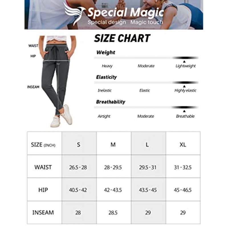 SPECIALMAGIC 지퍼 포켓이 있는 여성용 경량 운동 조깅하는 사람 여름 트랙 바지 러닝 요가 운동을 위한 빠른 건조