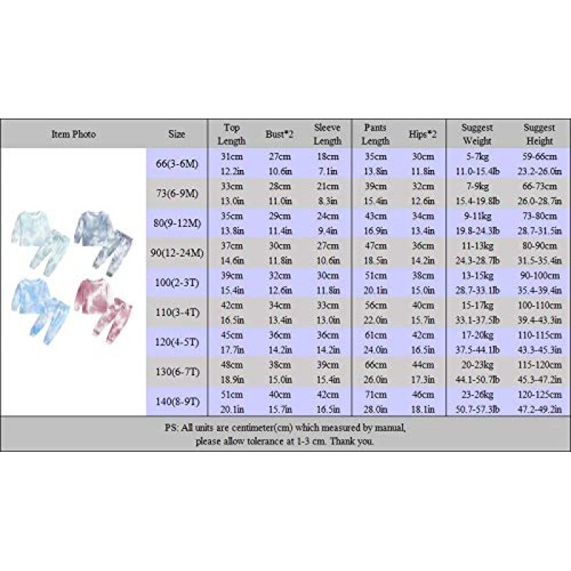 MYGBCPJS 2Pcs 어린이 소녀 넥타이 염색 Sweatsuit 아동 면화 긴 소매 복장 세트 스포츠 Tracksuit 탑 + 스웨트 팬츠
