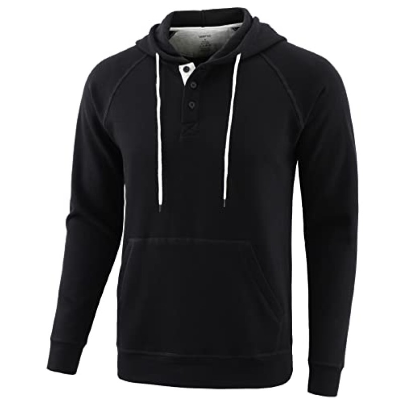 Vetemin 남성 캐주얼 운동용 미드웨이트 Comfy Soft Fleece 액티브 스포츠 풀오버 Henley 까마귀 스웨트 셔츠