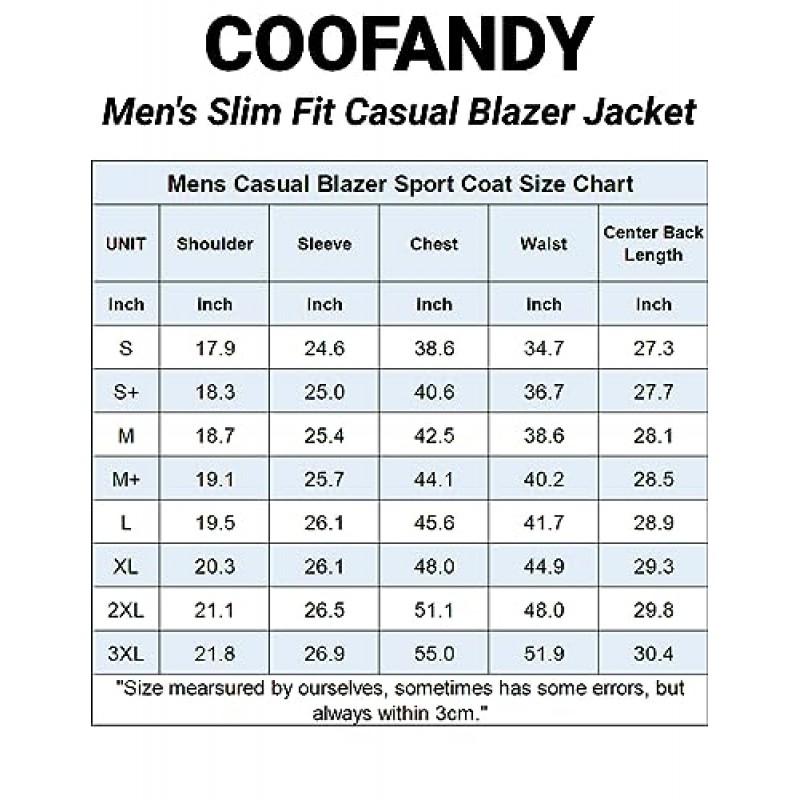 COOFANDY 남성 캐주얼 블레이저 스포츠 코트 경량 2버튼 비즈니스 재킷