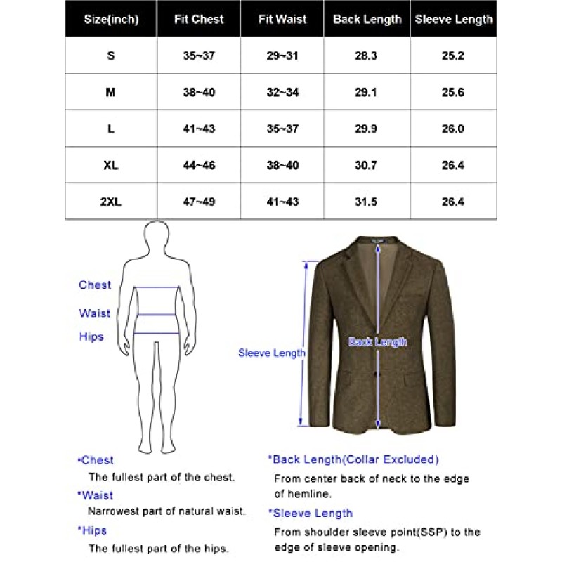 남성 울 블렌드 블레이저 재킷 물떼새 격자 무늬 수트 블레이저 노치 라펠 2버튼