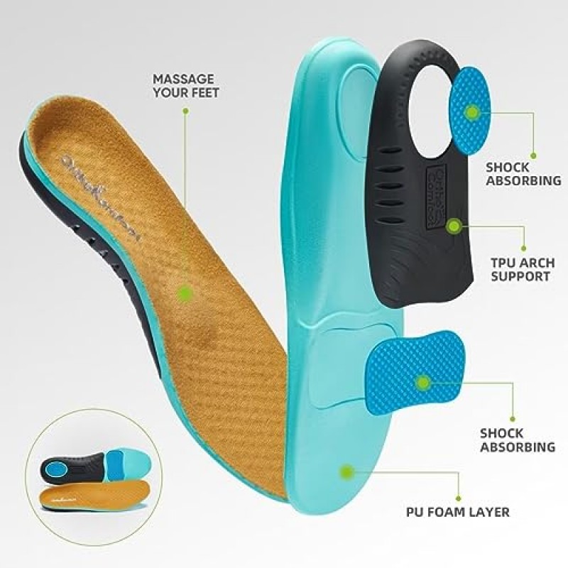 OrthoComfoot 남성용 슬립 온 로퍼, 발바닥 근막염을 위한 아치 지지대 보트 슈즈, 캔버스 레저 빈티지 플랫 워킹 정형외과용 신발, 추가 쿠셔닝 및 통증 완화