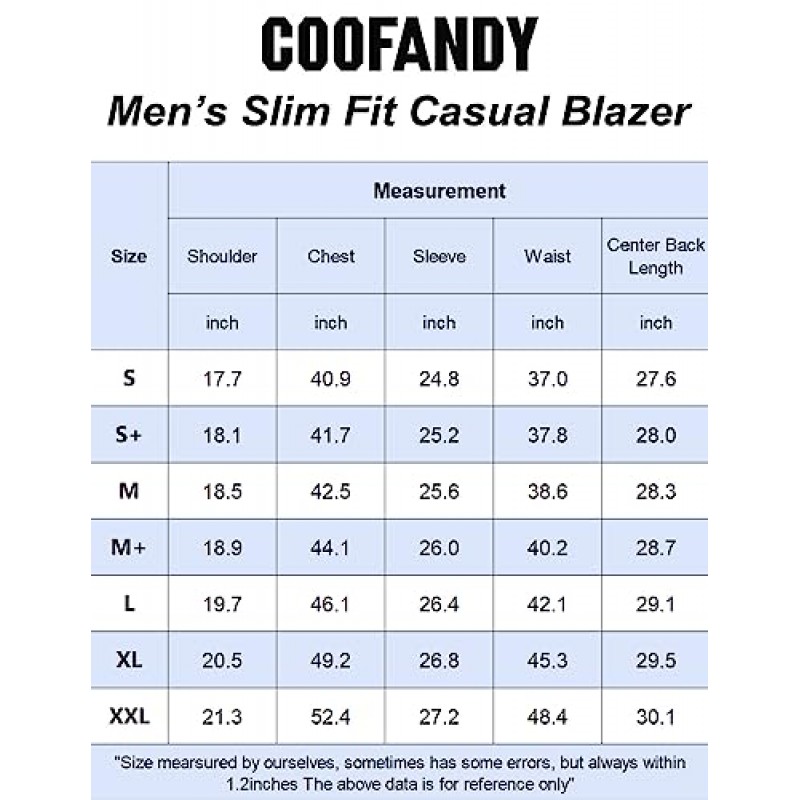 COOFANDY 남성 블레이저 스포츠 코트 캐주얼 슬림핏 정장 재킷 비즈니스 원버튼 블레이저