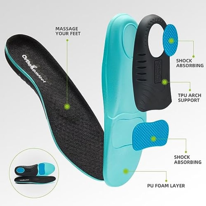 OrthoComfoot 아치 지지대가 있는 남성용 패션 스니커즈, 발바닥 근막염을 위한 인체공학적 신발, 아킬레스 건염을 위한 정형외과용 캐주얼 신발, 평발