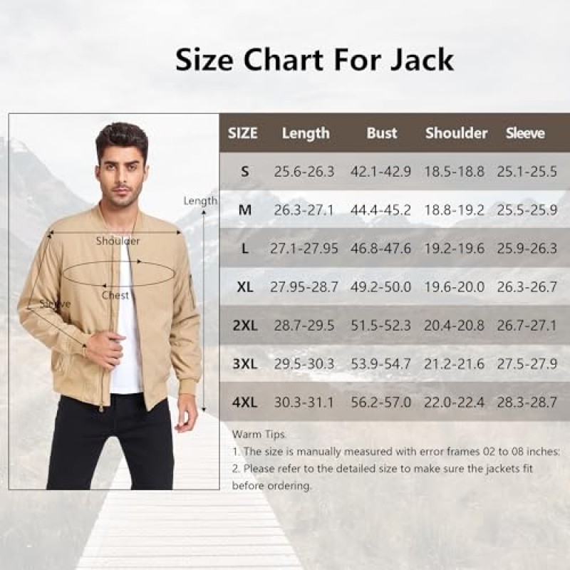 CHEXPEL 남성용 폭격기 재킷 방수 캐주얼 재킷 경량 방풍 윈드 브레이커 겨울 재킷 주머니가있는 따뜻한 코트