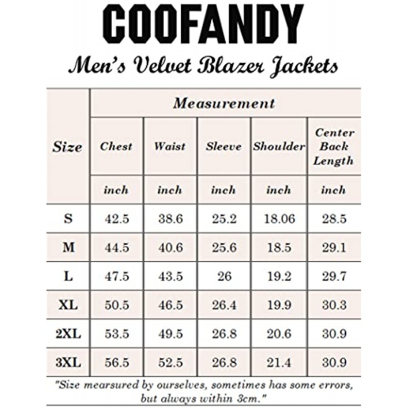 COOFANDY 남성용 벨벳 블레이저 노치 옷깃 벨벳 정장 재킷 웨딩 파티 파티 저녁 식사를위한 원 버튼 턱시도 자켓