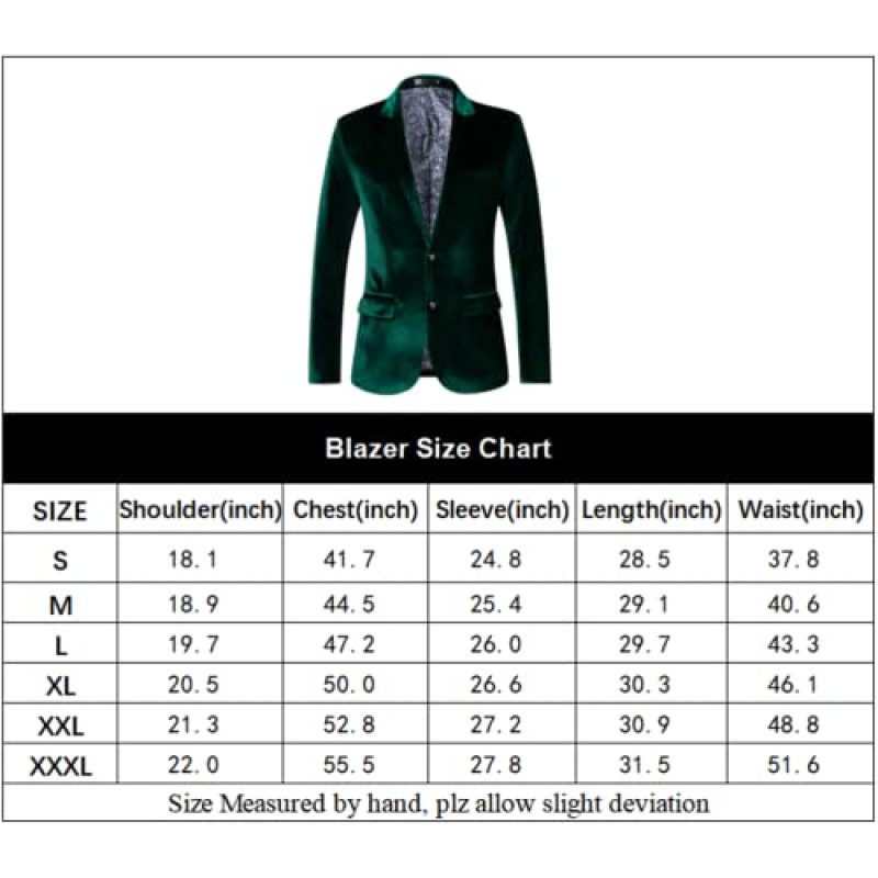 THWEI 남성 벨벳 블레이저 슬림핏 패션 솔리드 정장 재킷